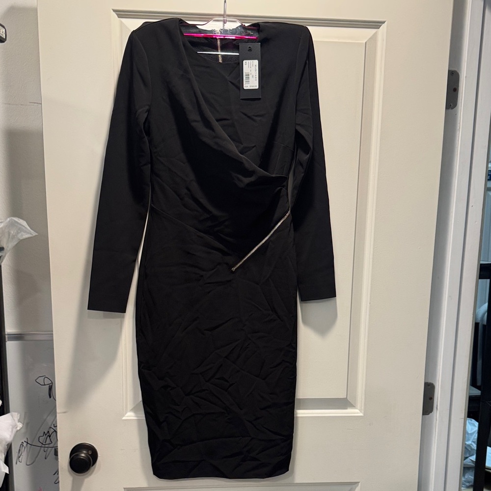 Marciano Elegant Black Long Sleeve Dress